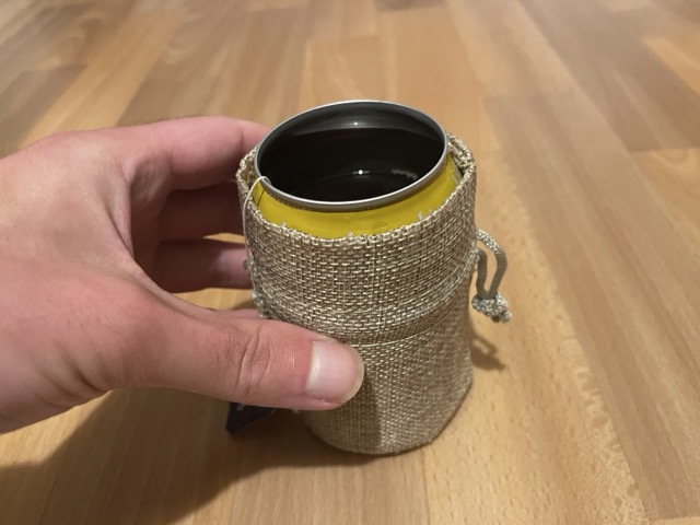 Homemade mug made from aluminum can