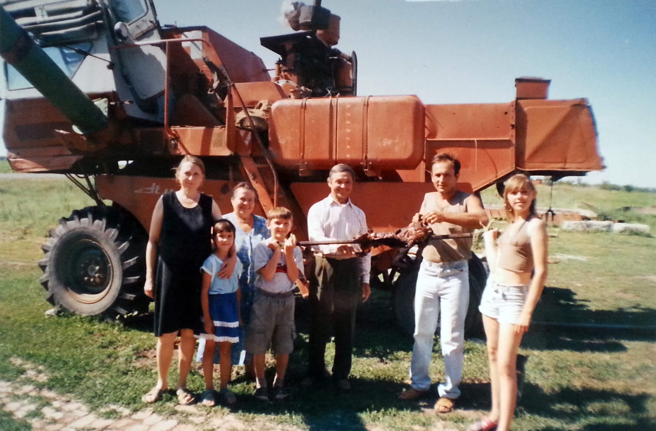 Alexander Fufaev and his family at a barbecue in Russia