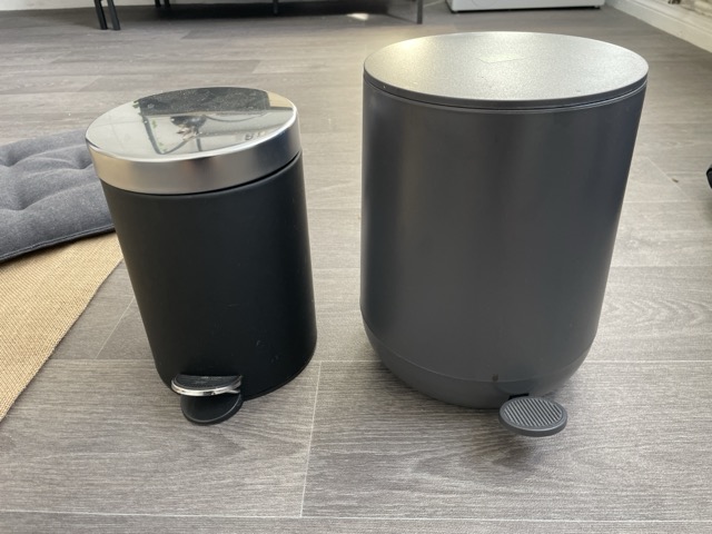 Small trash can instead of large one